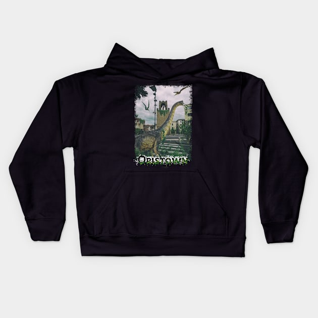 Oristown Jurassic Kids Hoodie by billgatto